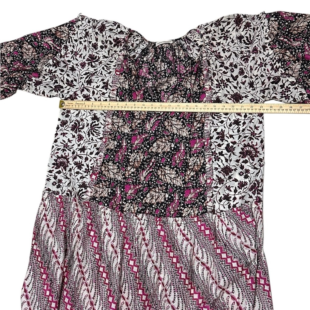 Ulla Johnson Mixed Floral Midi Dress in Pink and Purple - Picture 5 of 6